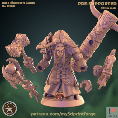 Minotaur Shaman with Totem - Unpainted Miniature