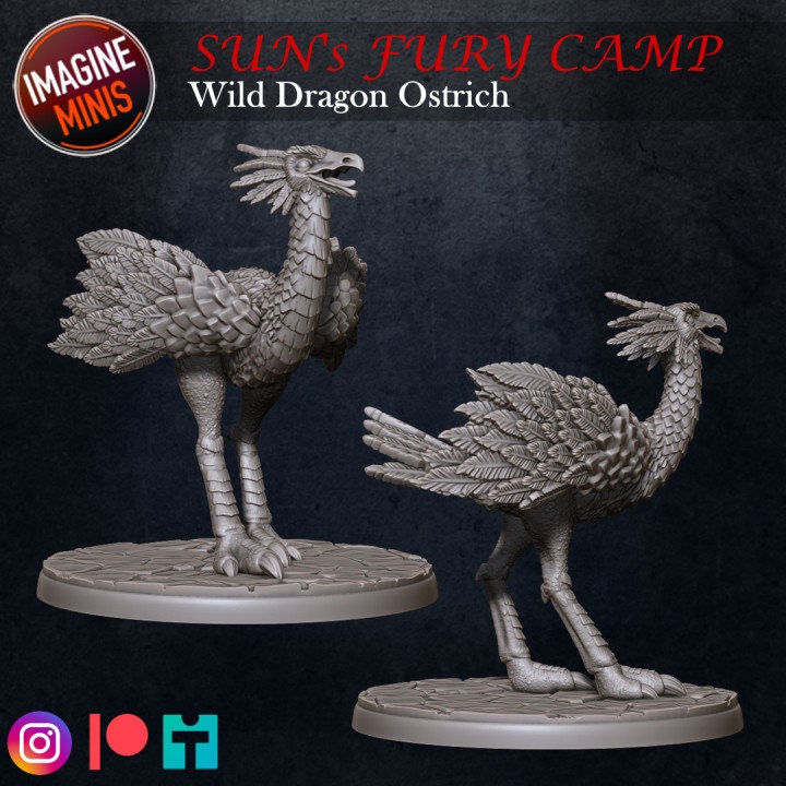 Wild Dragon Ostrich - Unpainted Miniature