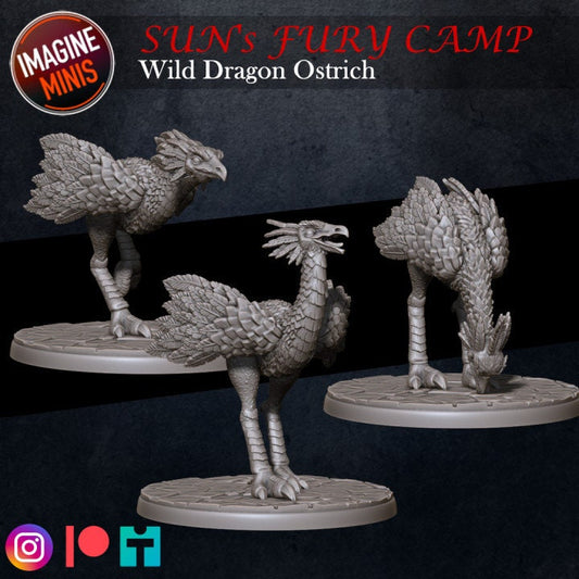 Wild Dragon Ostrich - Unpainted Miniature