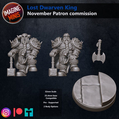 Lost Dwarven King - Dwarf Paladin - Unpainted Miniature