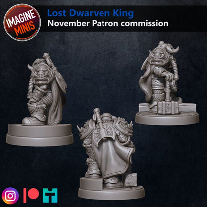 Lost Dwarven King - Dwarf Paladin - Unpainted Miniature