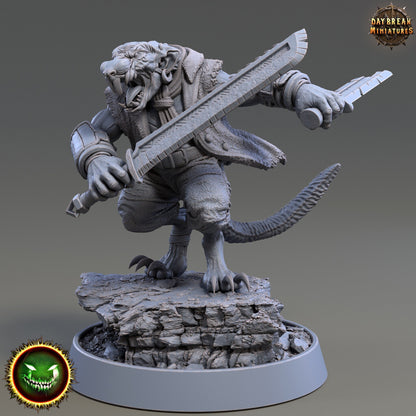 Dungazz Ripspitter - Ratman Assassin - Unpainted Miniature