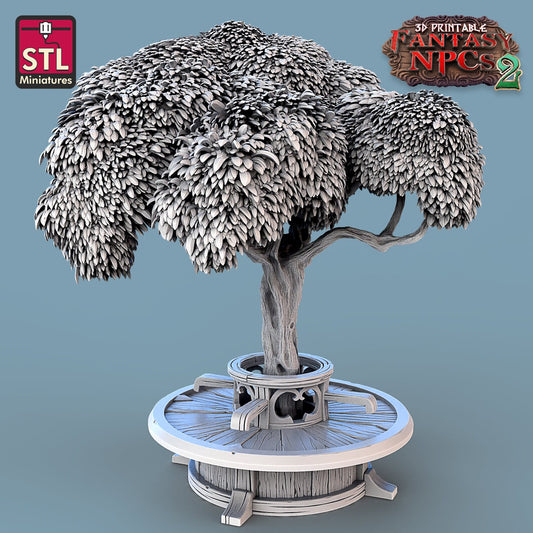 Tree with Bench - Unpainted Miniature