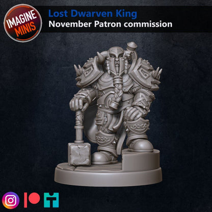 Lost Dwarven King - Dwarf Paladin - Unpainted Miniature