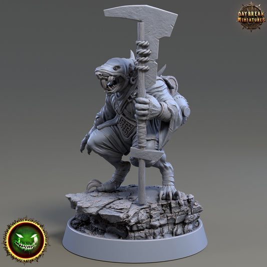 Gauger Lepersnout - Ratman Barbarian - Unpainted Miniature