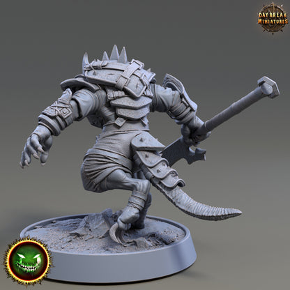 Grolam Fazzbinder - Ratman Barbarian - Unpainted Miniature