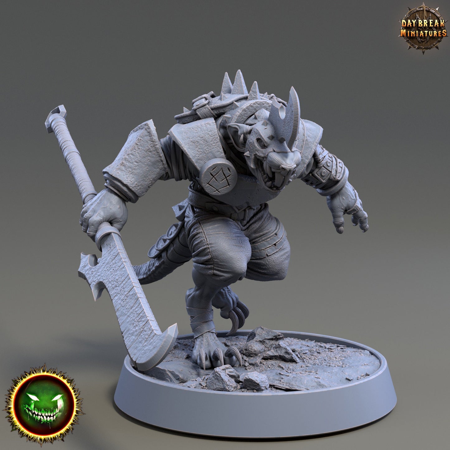 Grolam Fazzbinder - Ratman Barbarian - Unpainted Miniature