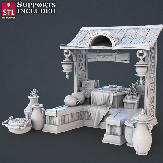 Fruit Stand A - Unpainted Miniature