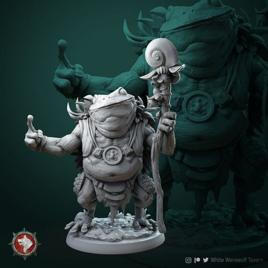 Froggl GrassSpeaker - Froggl Druid - Unpainted Miniature