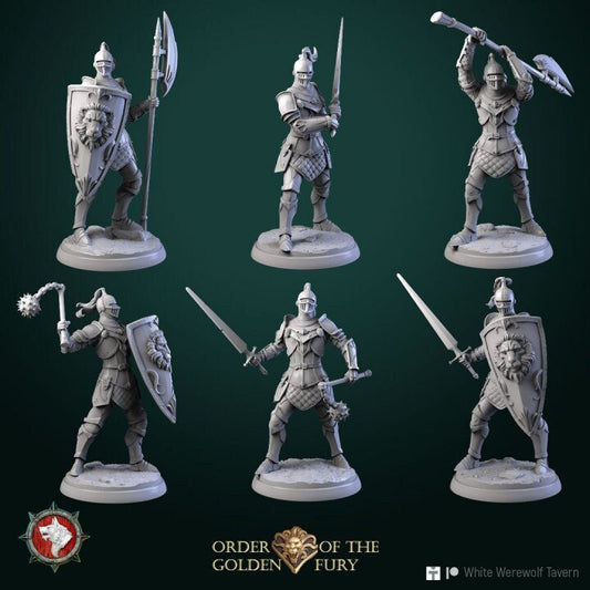 Human Knights - 6 Poses - Unpainted Miniature