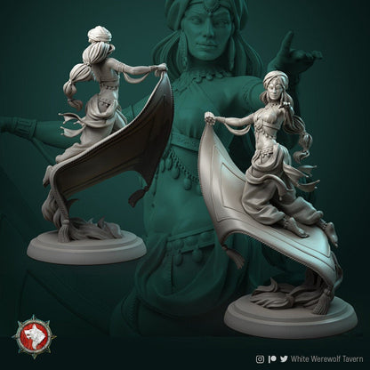 Laila on Flying Carpet - Unpainted Miniature