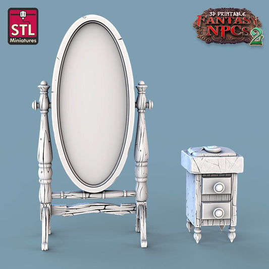 Oval Mirror - Unpainted Miniature