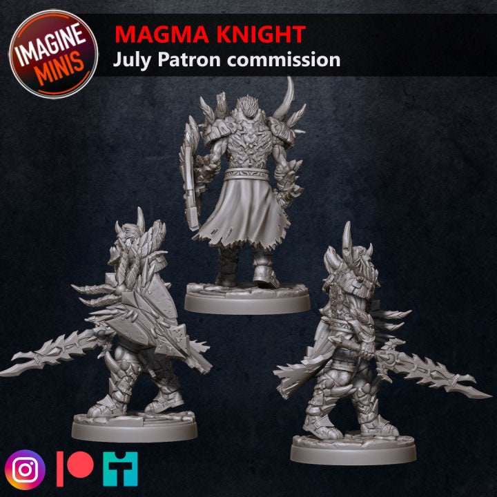 Magma Knight - Unpainted Miniature