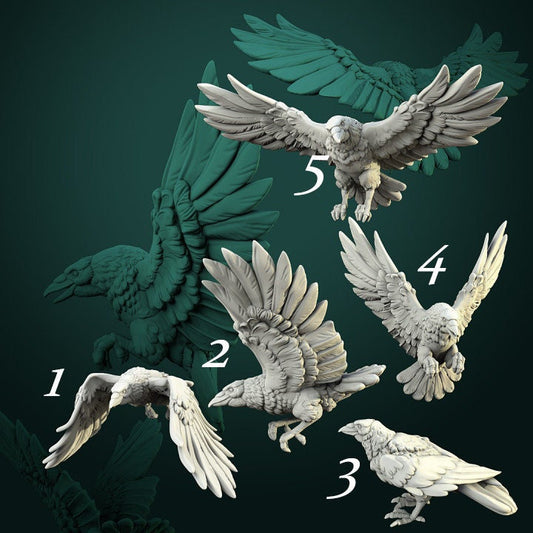 Crows - Unpainted Miniatures