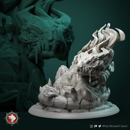 Salamander - Fire Elemental - Unpainted Miniature