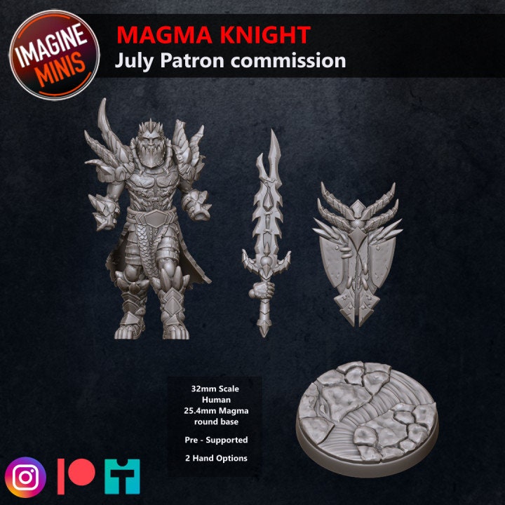 Magma Knight - Unpainted Miniature