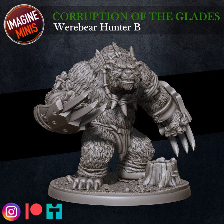 Werebear Hunter B - Unpainted Miniature