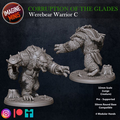 Werebear Warrior C - Unpainted Miniature