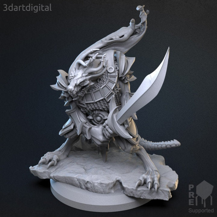 Dragonborn Fighter - Unpainted Miniature