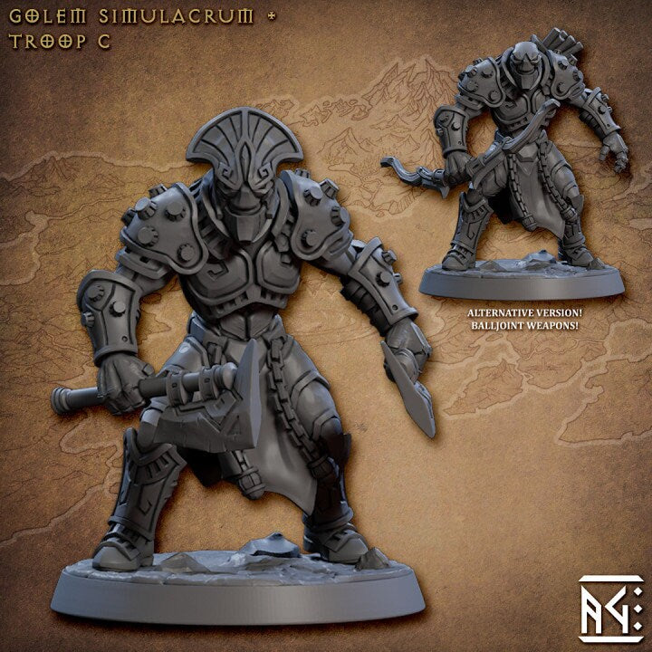 Golem Simulacrum Troop - Pose C - Unpainted Miniature