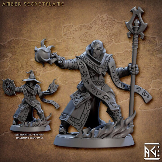 Amber Secretflame - Golem Simulacra - Unpainted Miniature