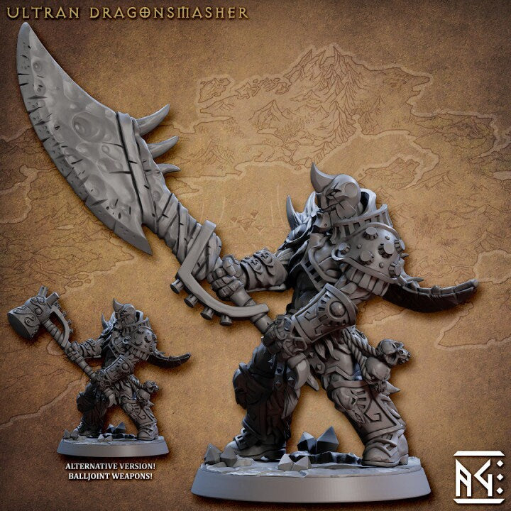 Ultran Dragonsmasher - Golem Simulacra - Unpainted Miniature