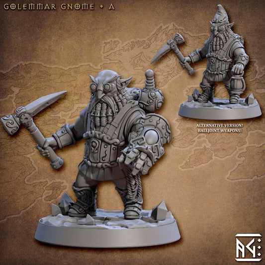 Golemmar Gnome - Pose A - Unpainted Miniature