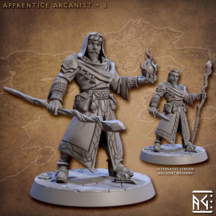 Arcanist's Apprentice - Pose B - Unpainted Miniature