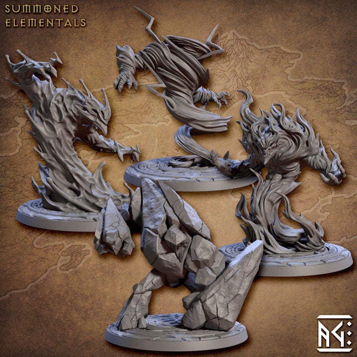 Summoned Elementals - Unpainted Miniatures