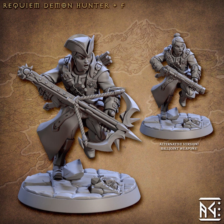 Requiem Demon Hunters - Pose F - Unpainted Miniature