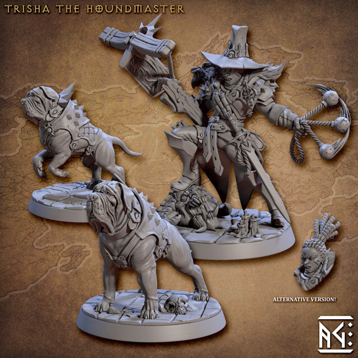 Trisha the Houndmaster - Requiem Demon Hunters - Unpainted Miniature