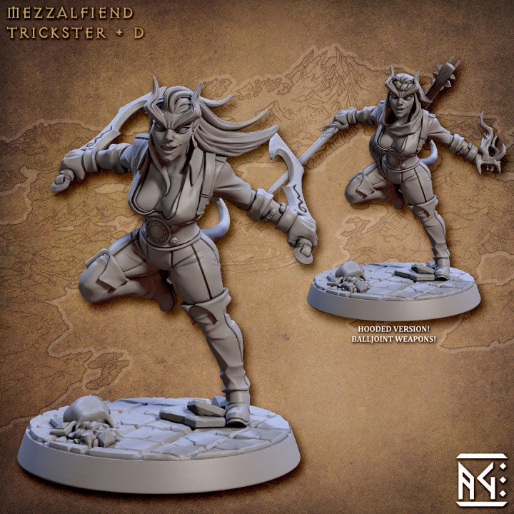 Mezzalfiend Trickster - Pose D  - City of Intrigues Set - Unpainted Miniature