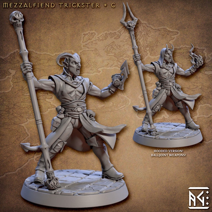 Mezzalfiend Trickster - Pose C  - City of Intrigues Set - Unpainted Miniature