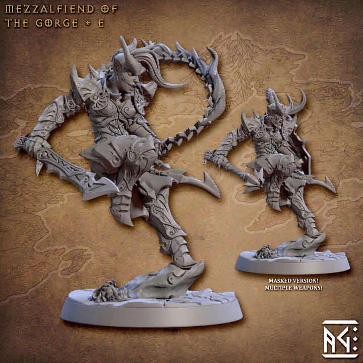 Mezzalfiend of the Gorge - Pose E - Unpainted Miniature