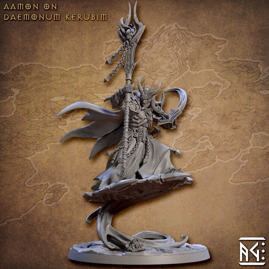 Aamon on Daemonum Kerubim - Demon Spawn Set - Unpainted Miniature