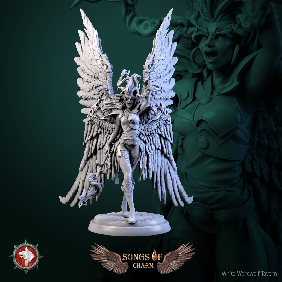 Kelaina Sanguinary -Harpy Queen - Unpainted Miniature