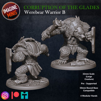 Werebear Warrior B - Unpainted Miniature