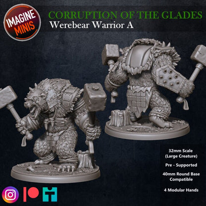 Werebear Warrior A - Unpainted Miniature