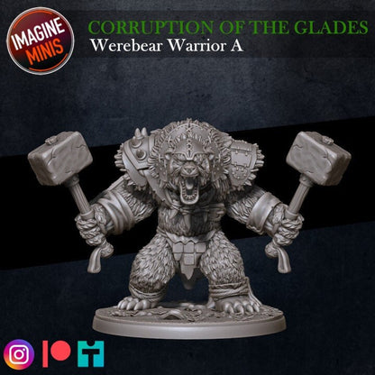 Werebear Warrior A - Unpainted Miniature