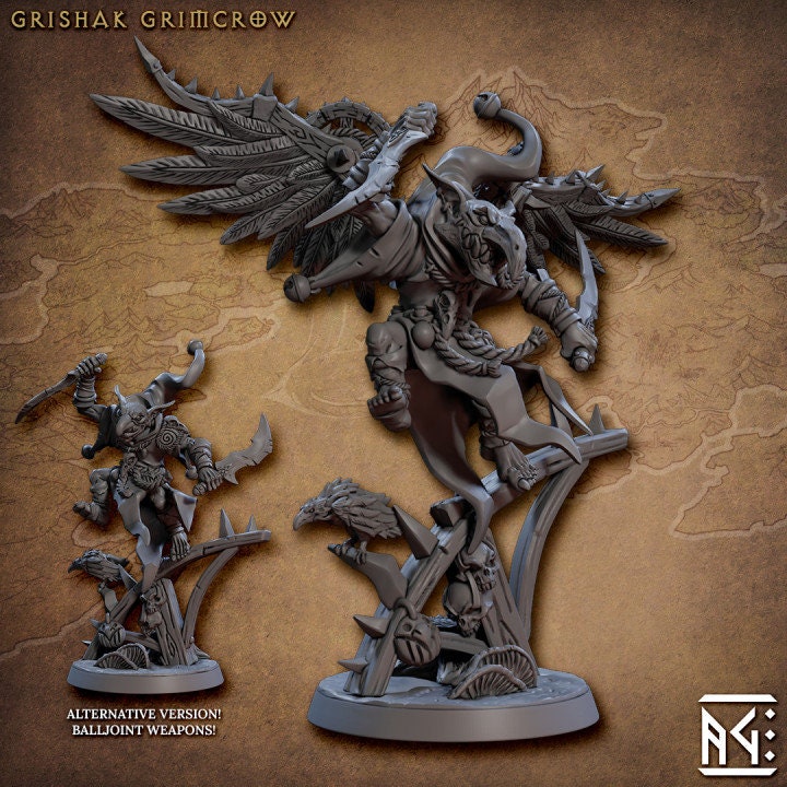 Grishak Grimcrow - Faldorn Goblins - Unpainted Miniature