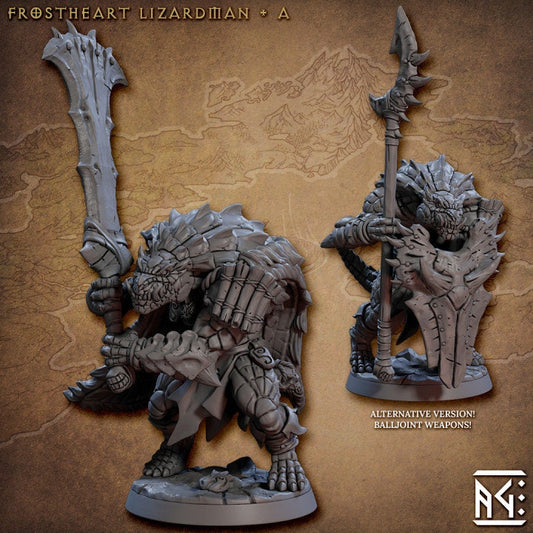 Frostheart Lizardmen - Pose A - Unpainted Miniature