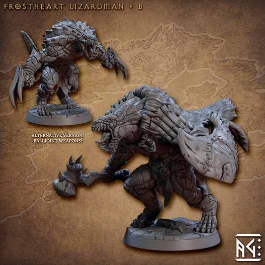 Frostheart Lizardmen - Pose B - Unpainted Miniature