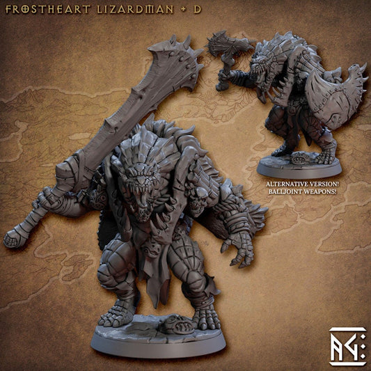 Frostheart Lizardmen - Pose D - Unpainted Miniature