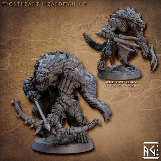 Frostheart Lizardmen - Pose E - Unpainted Miniature