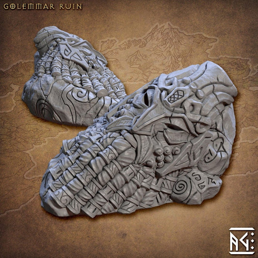 Golemmar Ruin - Ruined Statue - Unpainted Miniature