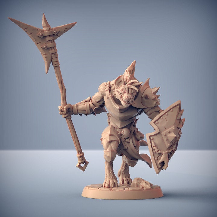 Bonegnasher Gnoll - Pose B - Unpainted Miniature