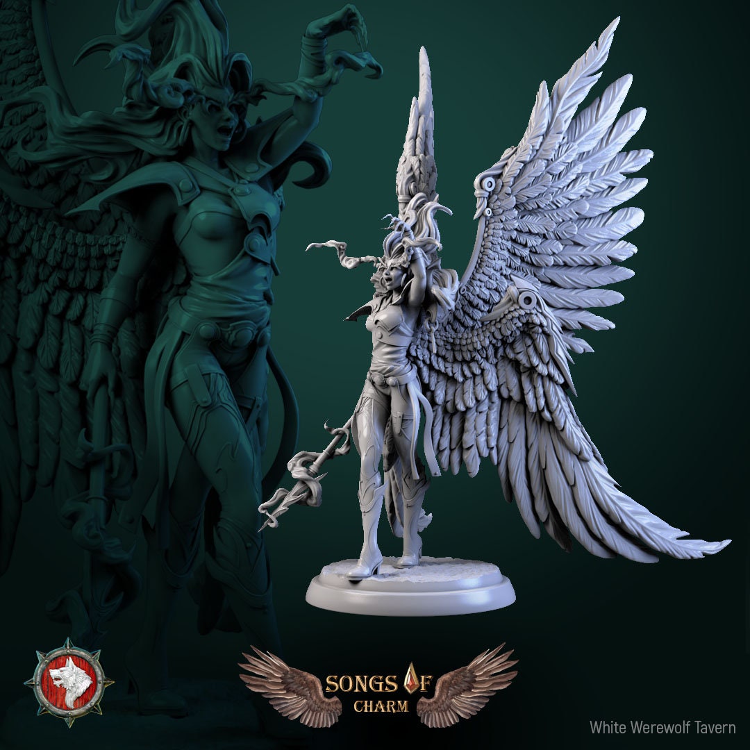 Kelaina Sanguinary -Harpy Queen - Unpainted Miniature