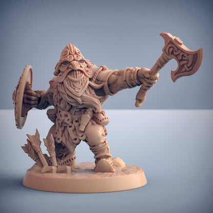 Dwarven Mountaineers of Skutagaard - Pose C - Artisan Guild - Unpainted Miniature