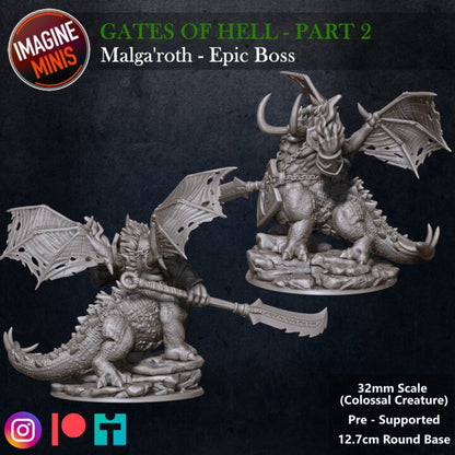 Malga'roth - Demon Lord - Unpainted Miniature