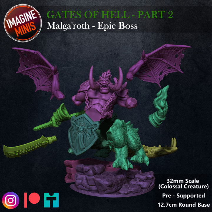 Malga'roth - Demon Lord - Unpainted Miniature